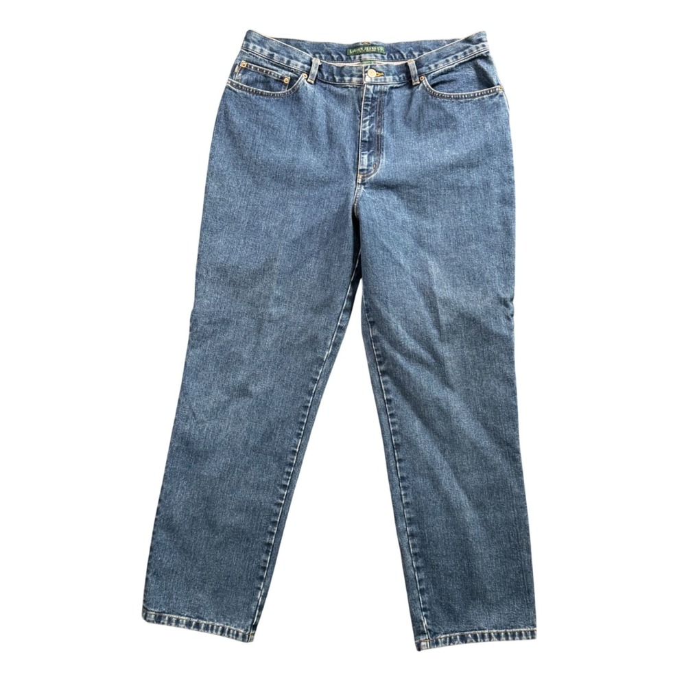 Vintage Lauren Jeans Co Ralph Lauren Straight Leg Jeans‎ Women 16 Blue High Rise